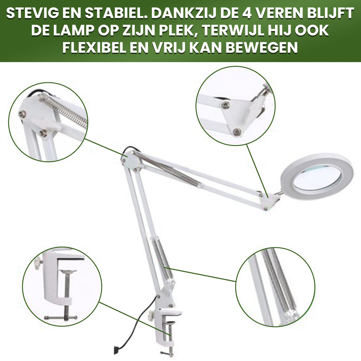 My Green Deal - Loeplamp met led verlichting - Wit