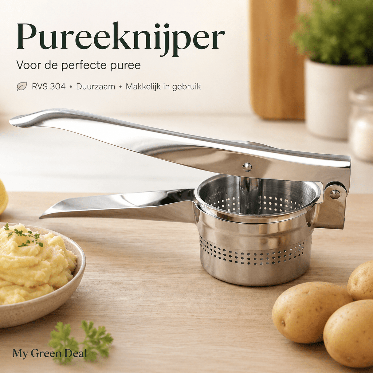 RVS Pureeknijper 27,5 cm - My Green Deal