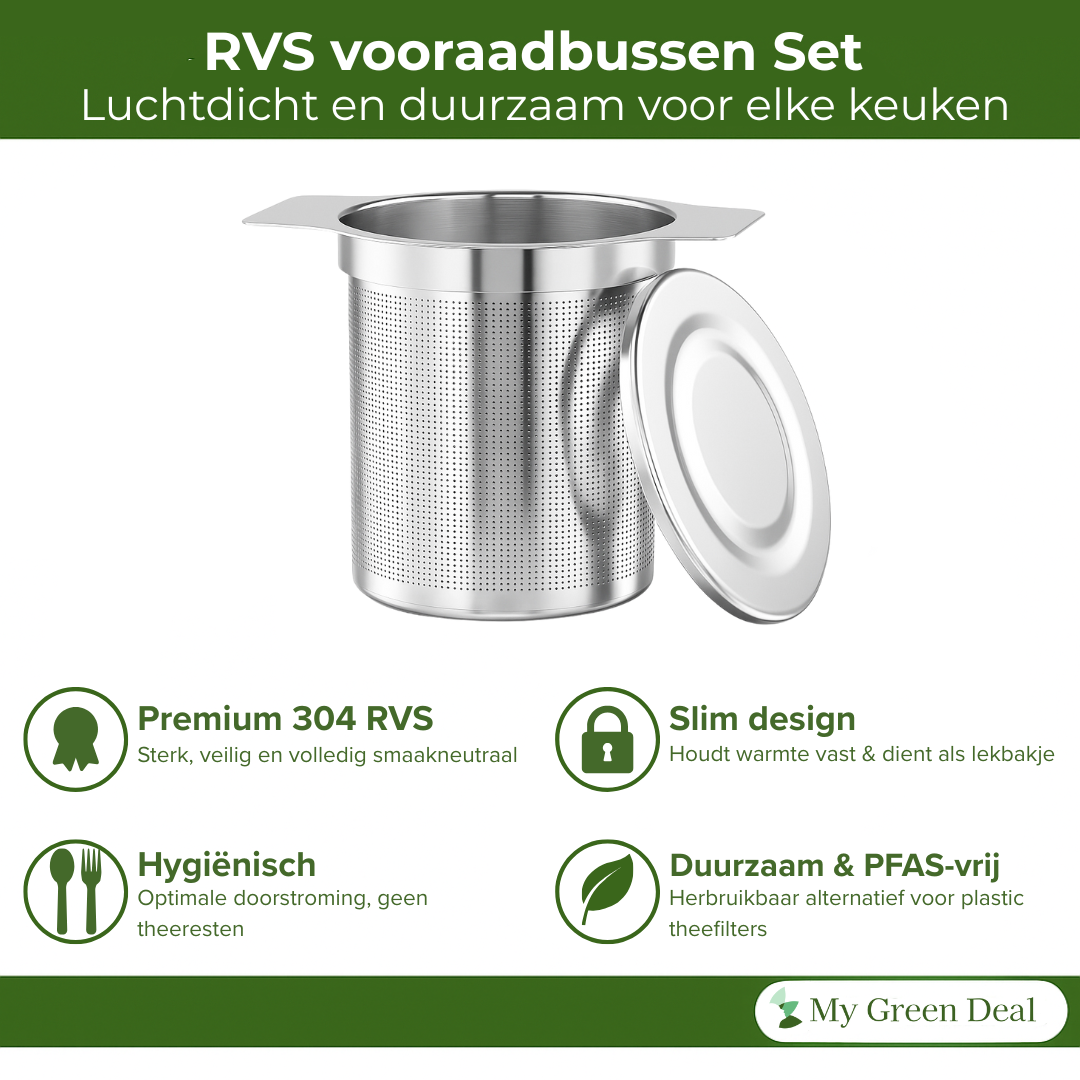 RVS Theezeef met Deksel – Thee Infuser