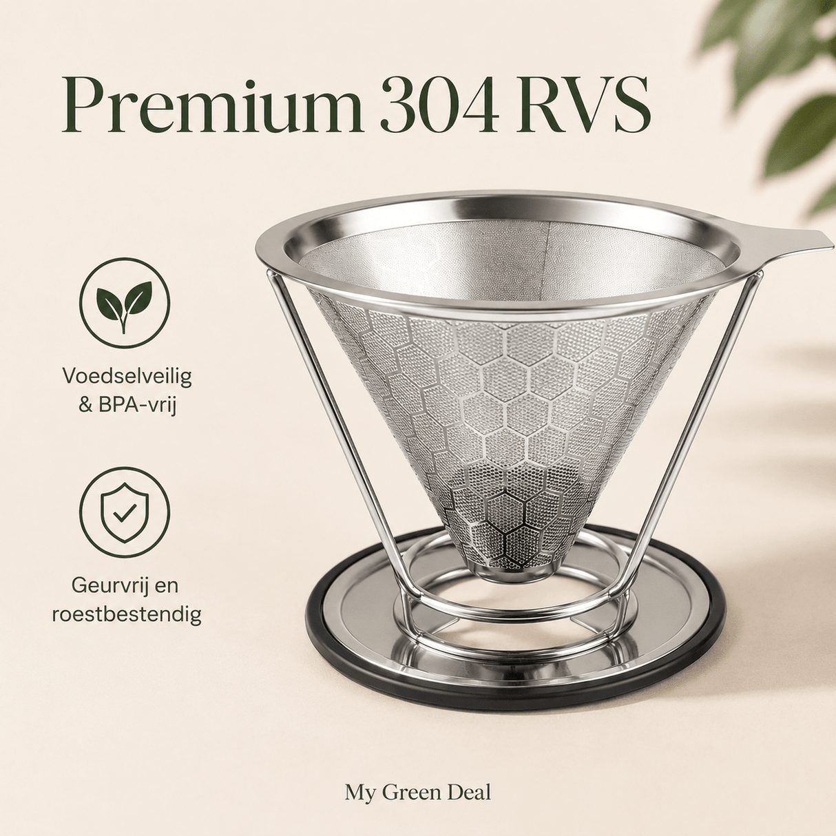 RVS Koffiefilter Herbruikbaar - My Green Deal