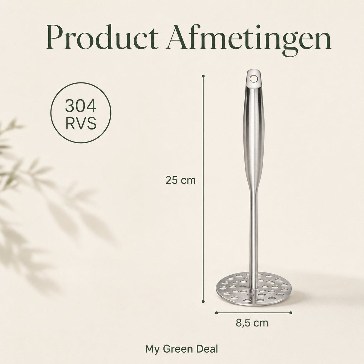 RVS Premium Aardappelstamper - My Green Deal