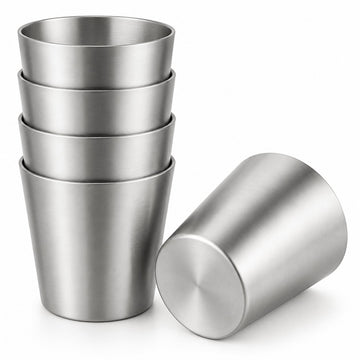 RVS Bekers Set 300ml – 5 stuks - My Green Deal