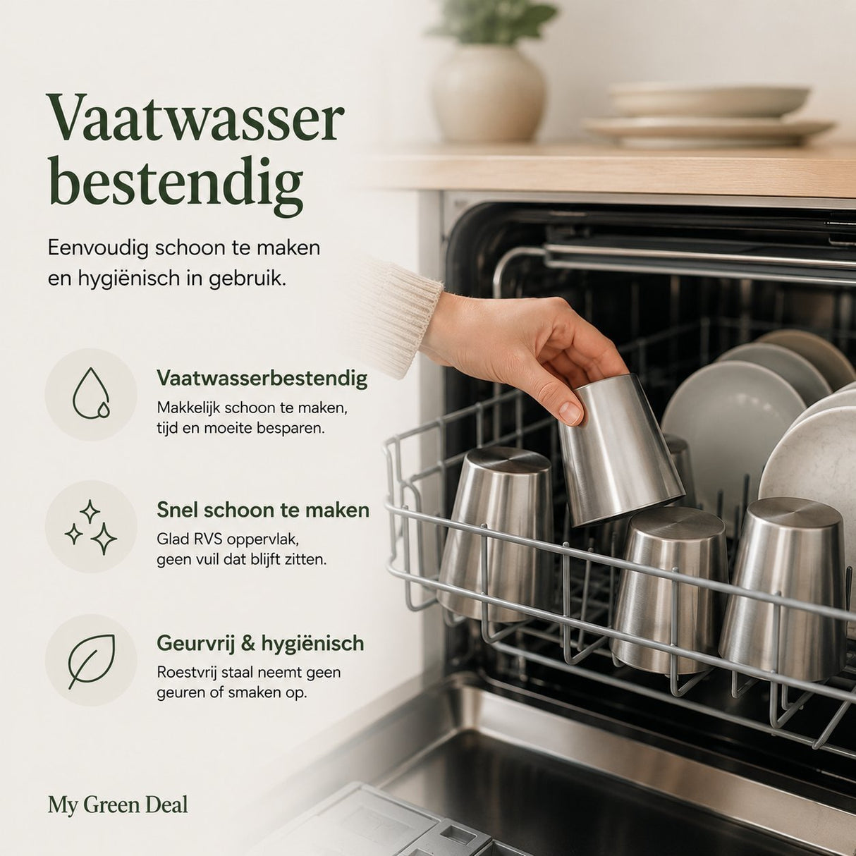 RVS Bekers Set 300ml – 5 stuks - My Green Deal