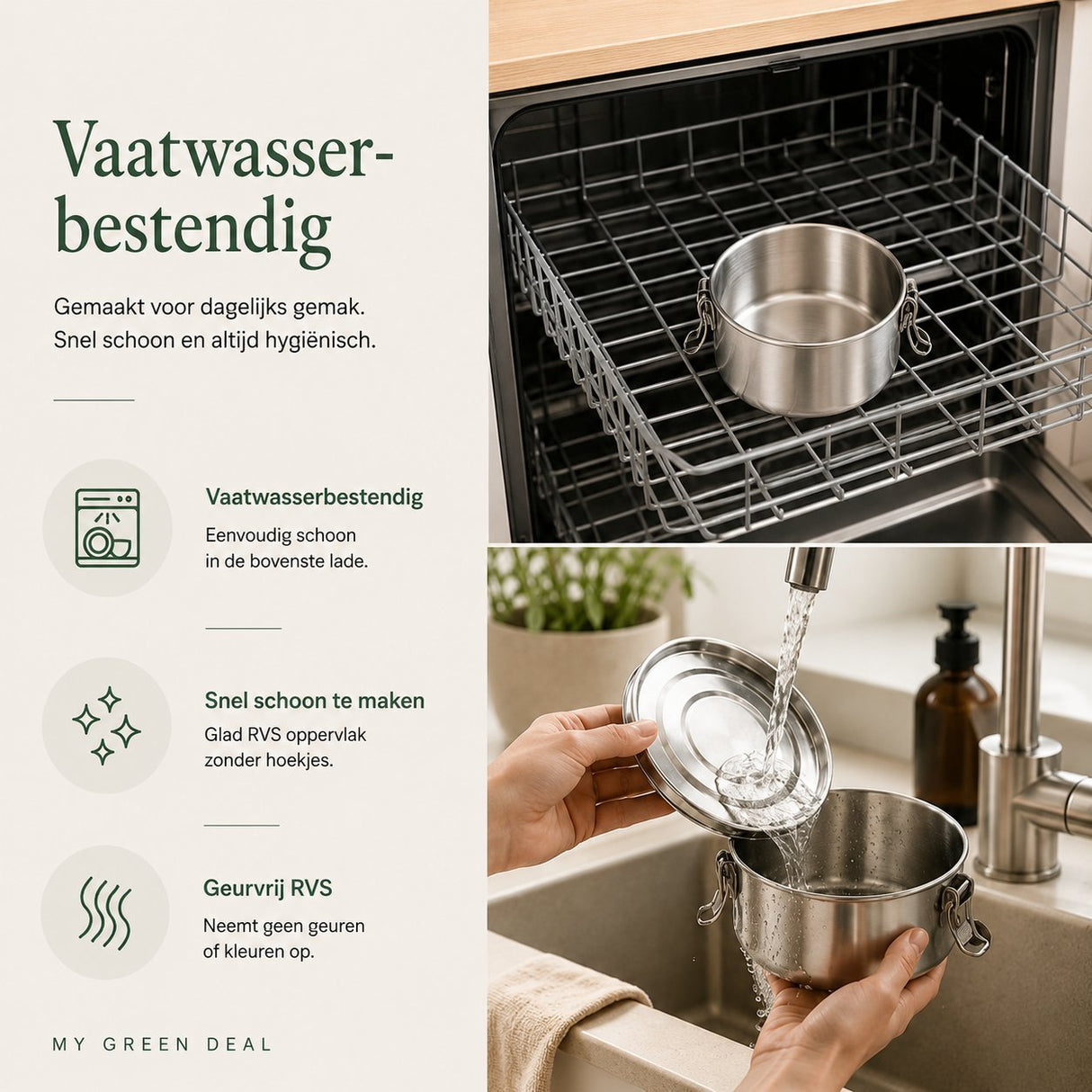 RVS Lunchbox rond– Set van 3 - My Green Deal