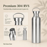 RVS drinkfles enkelwandig 1000ML - My Green Deal