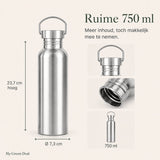 RVS drinkfles enkelwandig 750ml - My Green Deal
