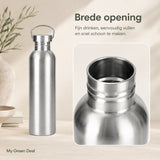 RVS drinkfles enkelwandig 1000ML - My Green Deal