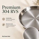 Luxe Grote RVS Borden Set (4-delig) - 26cm - My Green Deal