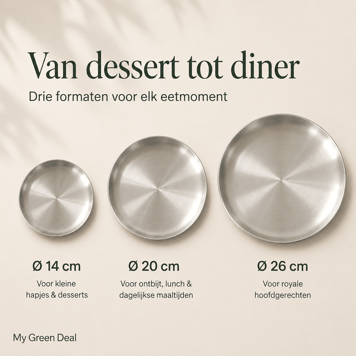 Luxe Kleine RVS Borden Set (4-delig) - 14cm - My Green Deal