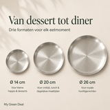 Luxe Kleine RVS Borden Set (4-delig) - 14cm - My Green Deal