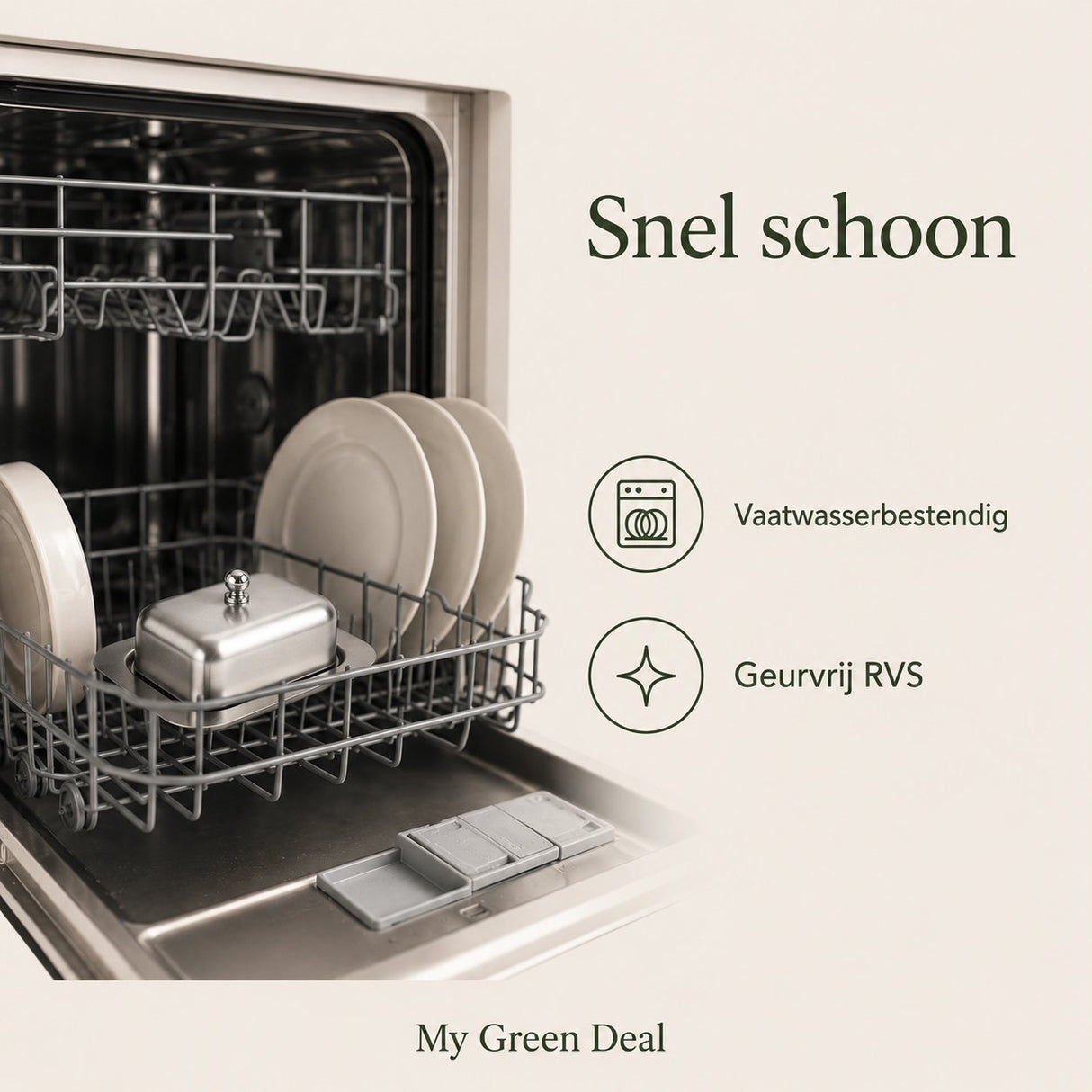 RVS Botervloot met Deksel - My Green Deal