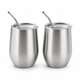 RVS Cocktail Bekers met Rietje – 2 stuks - My Green Deal