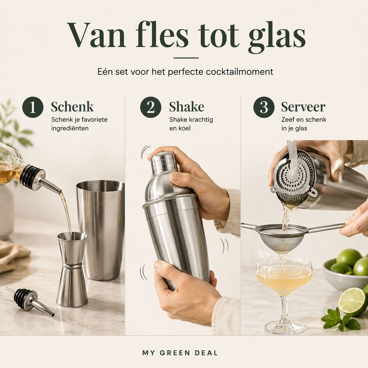 RVS Cocktailset 6-delig