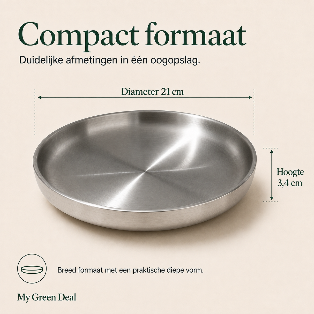 RVS diep bord dubbelwandig