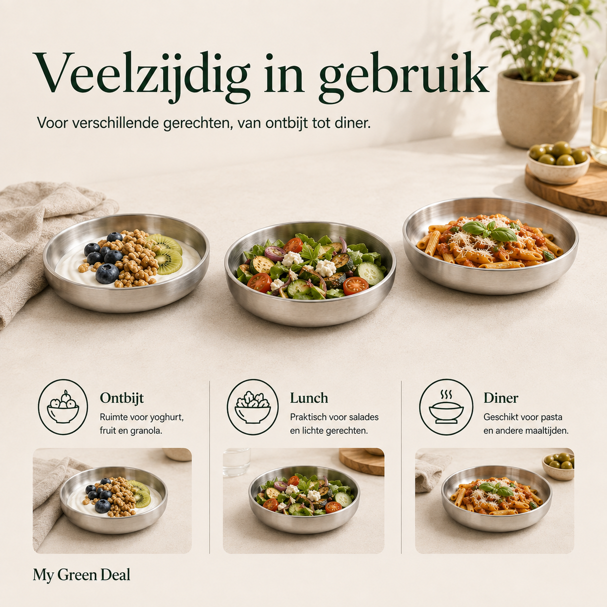 RVS diep bord dubbelwandig