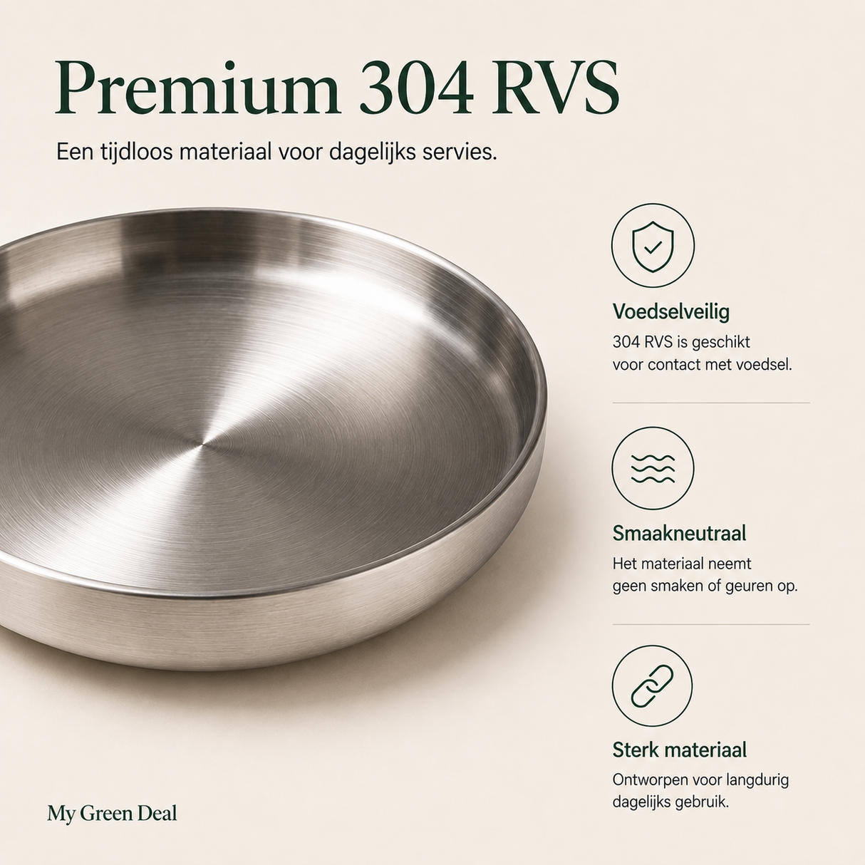 RVS diep bord dubbelwandig