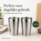 RVS Luxe drinkbeker 350ml set van 2 - My Green Deal