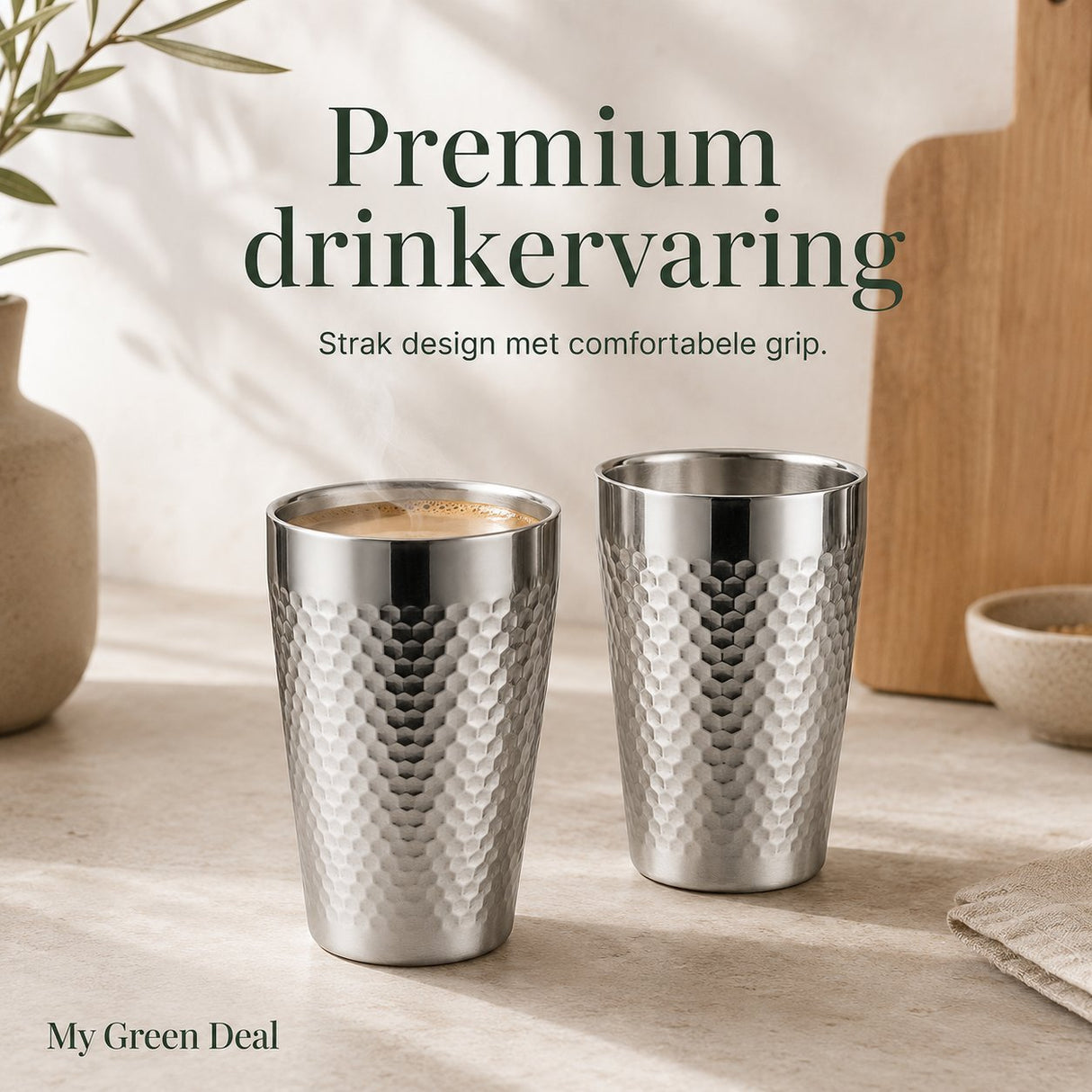 RVS Luxe drinkbeker 350ml set van 2 - My Green Deal