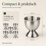 RVS Eierdopjes Set – 5 stuks - My Green Deal