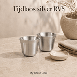 RVS Espressokopjes set van 2 Zilver - 80 ml - My Green Deal