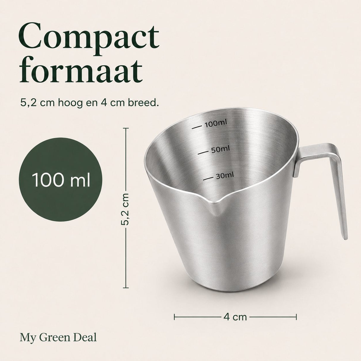 RVS Espresso Schenkkan Zilver - 100ml - My Green Deal