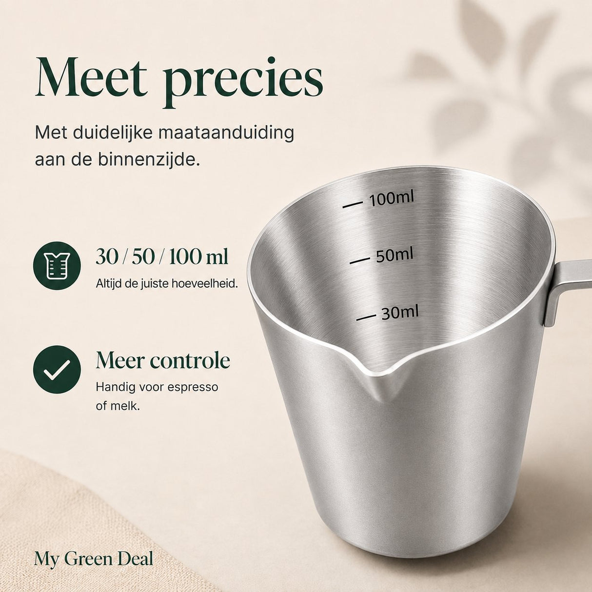 RVS Espresso Schenkkan Zilver - 100ml - My Green Deal
