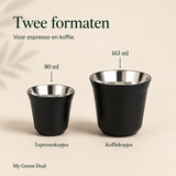 RVS koffiekopjes set - zwart