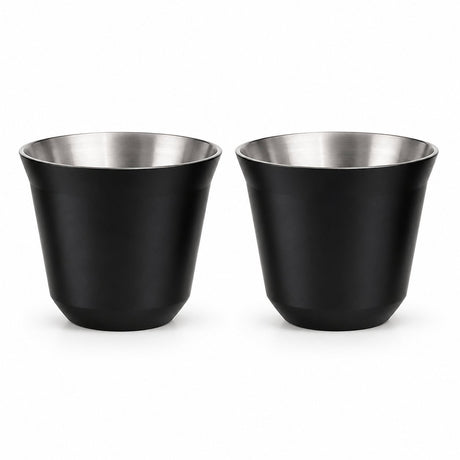 RVS Koffiebekers Zwart Set van 2 – 163 ml - My Green Deal