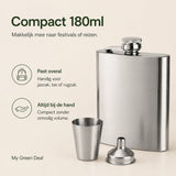 RVS Heupfles 180ml met trechter - My Green Deal