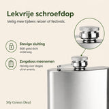 RVS Heupfles 180ml met trechter - My Green Deal