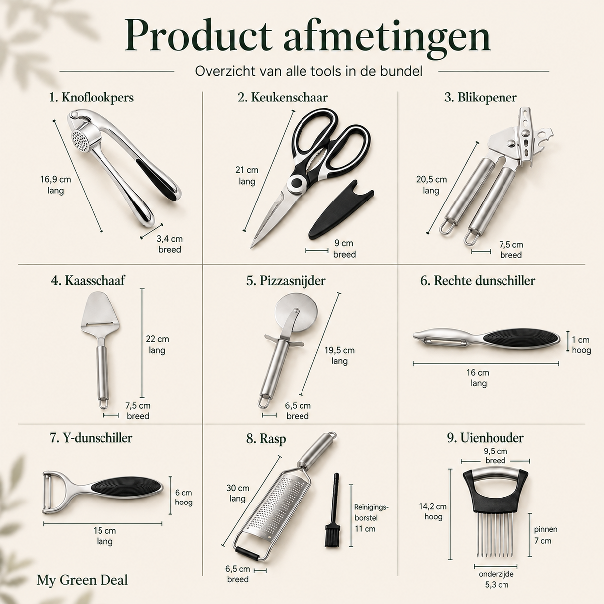 RVS Keuken Essentials Set – 8-delig