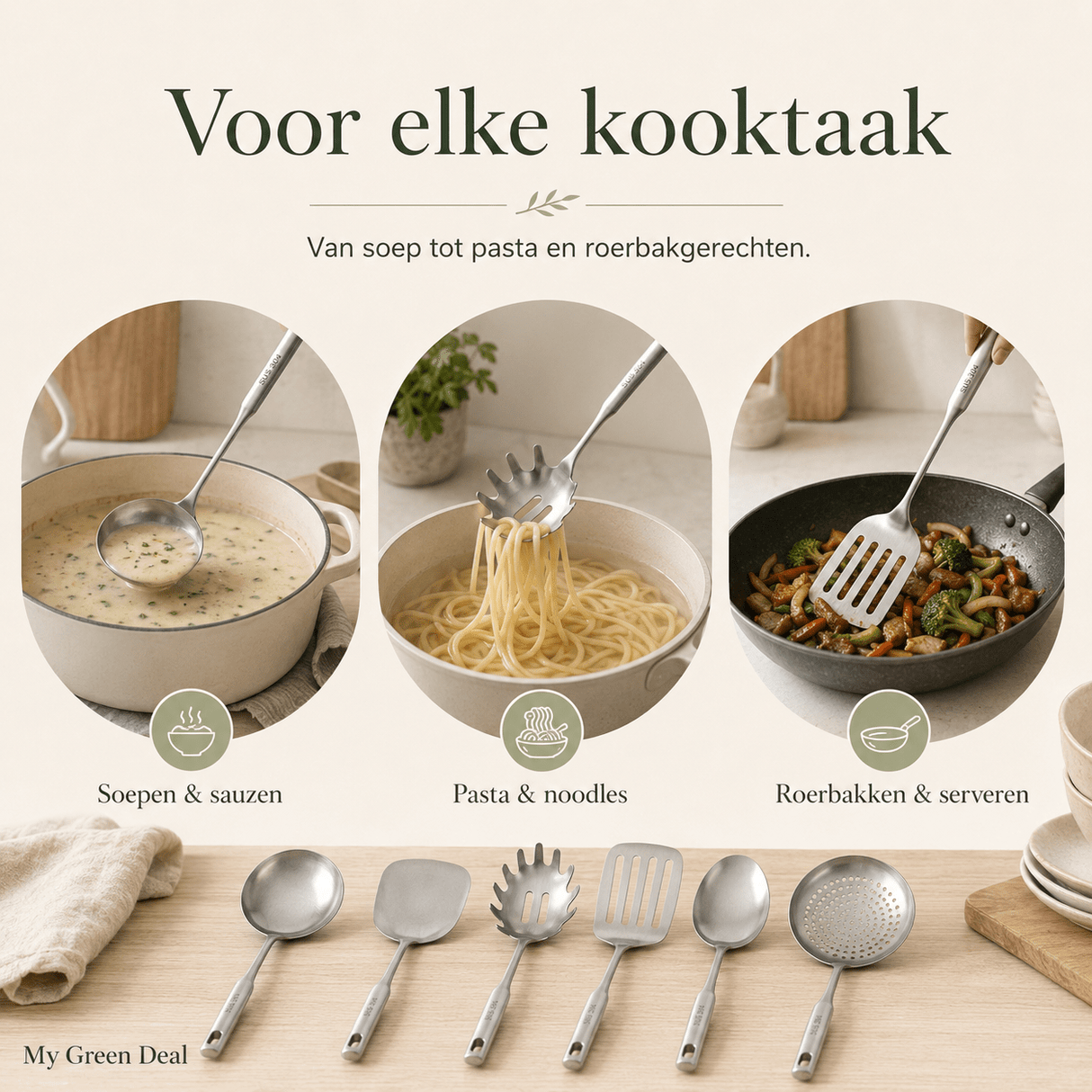 RVS Keukenhulpset 6-delig - My Green Deal