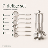 RVS Keukengerei set met houder