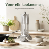 RVS Keukengerei set met houder