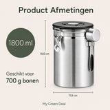 RVS Koffie Bewaarbus 1.8L Zilver - My Green Deal