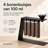 RVS koffieboonhouder zwart - My Green Deal