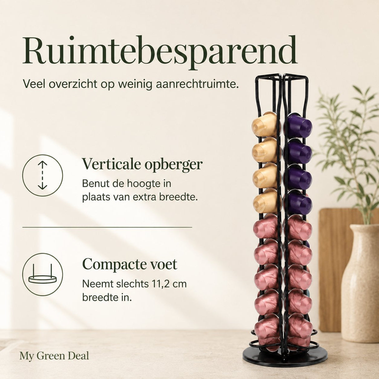 RVS Capsulehouder Zwart - My Green Deal