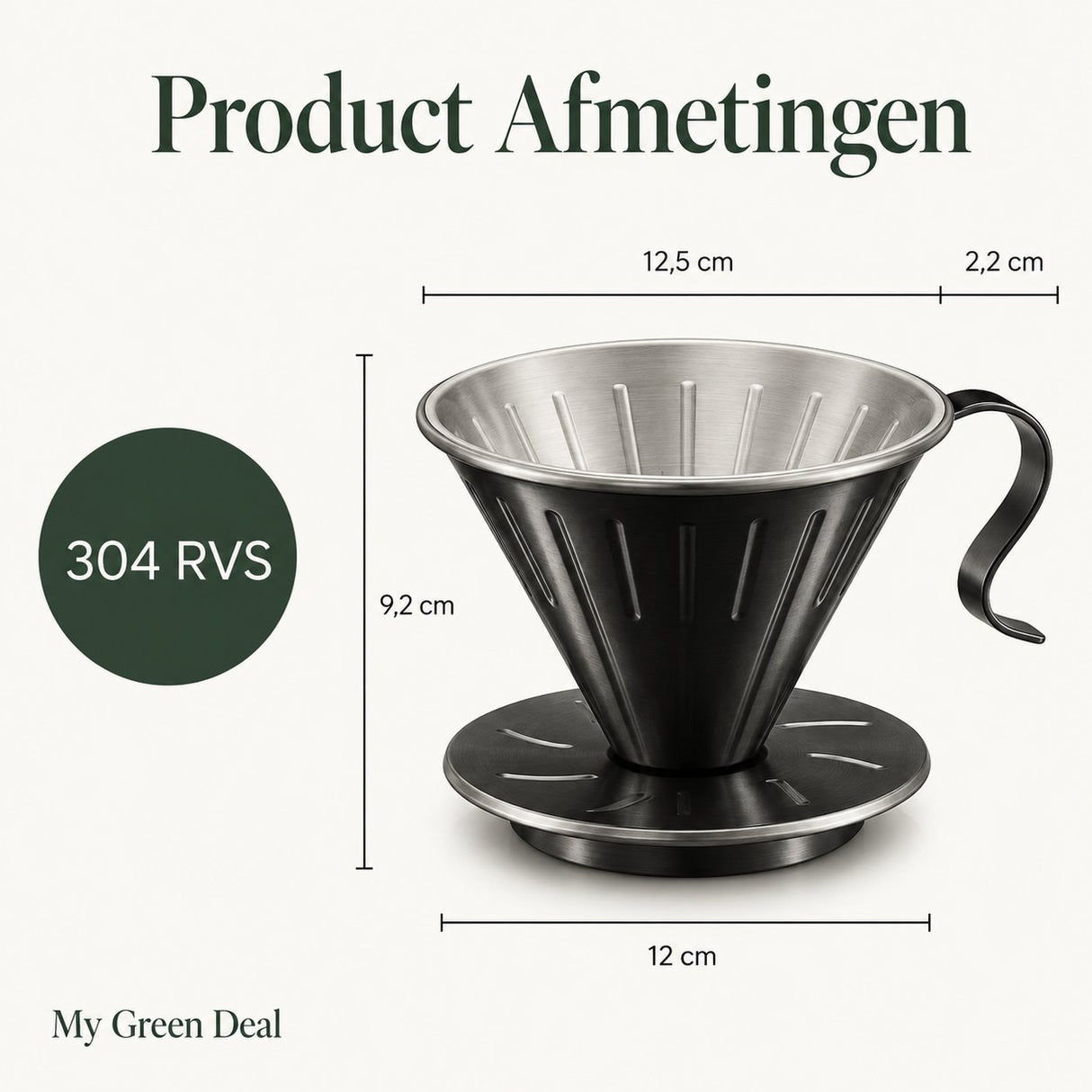 RVS Koffiefilter zwart - My Green Deal