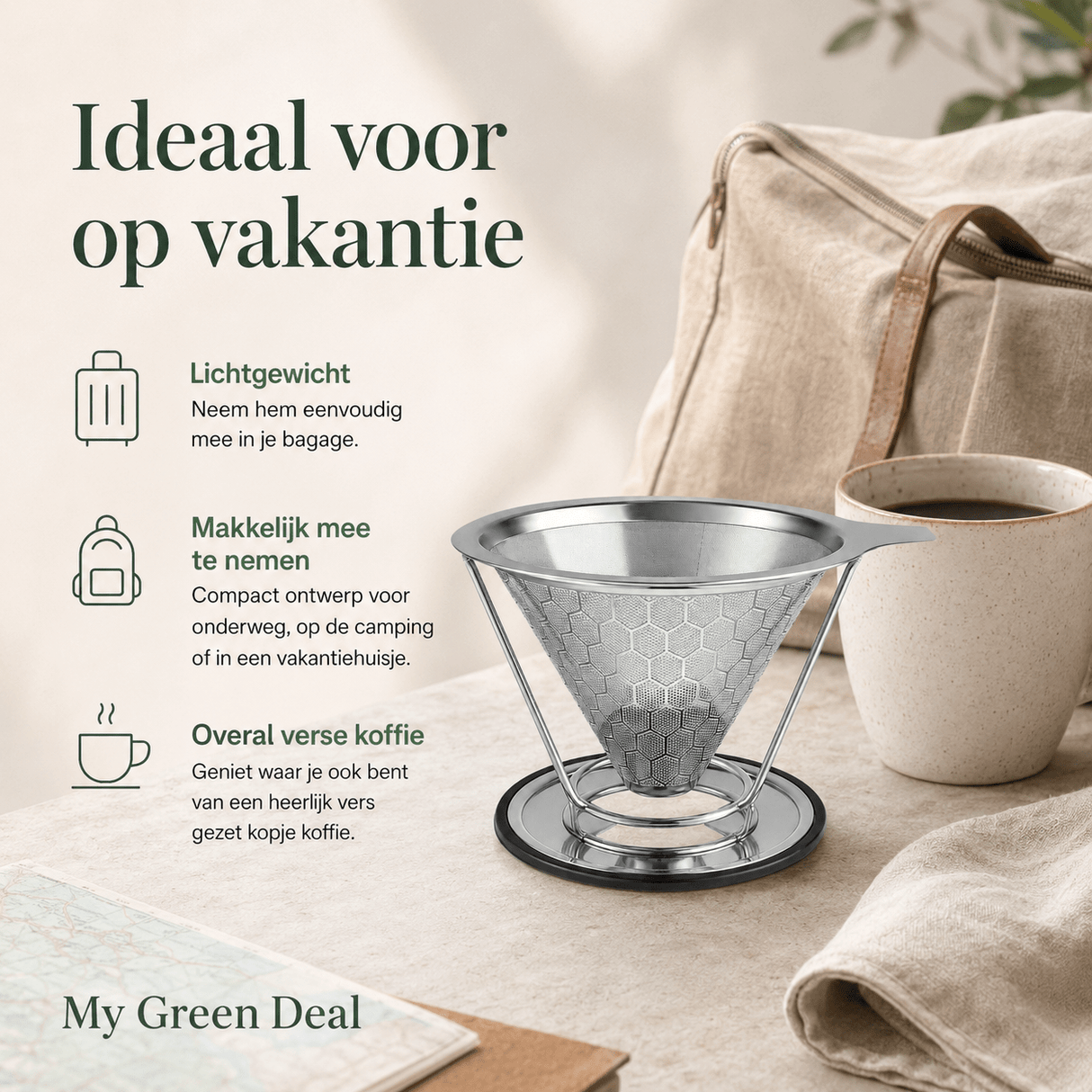 RVS Koffiefilter Herbruikbaar - My Green Deal