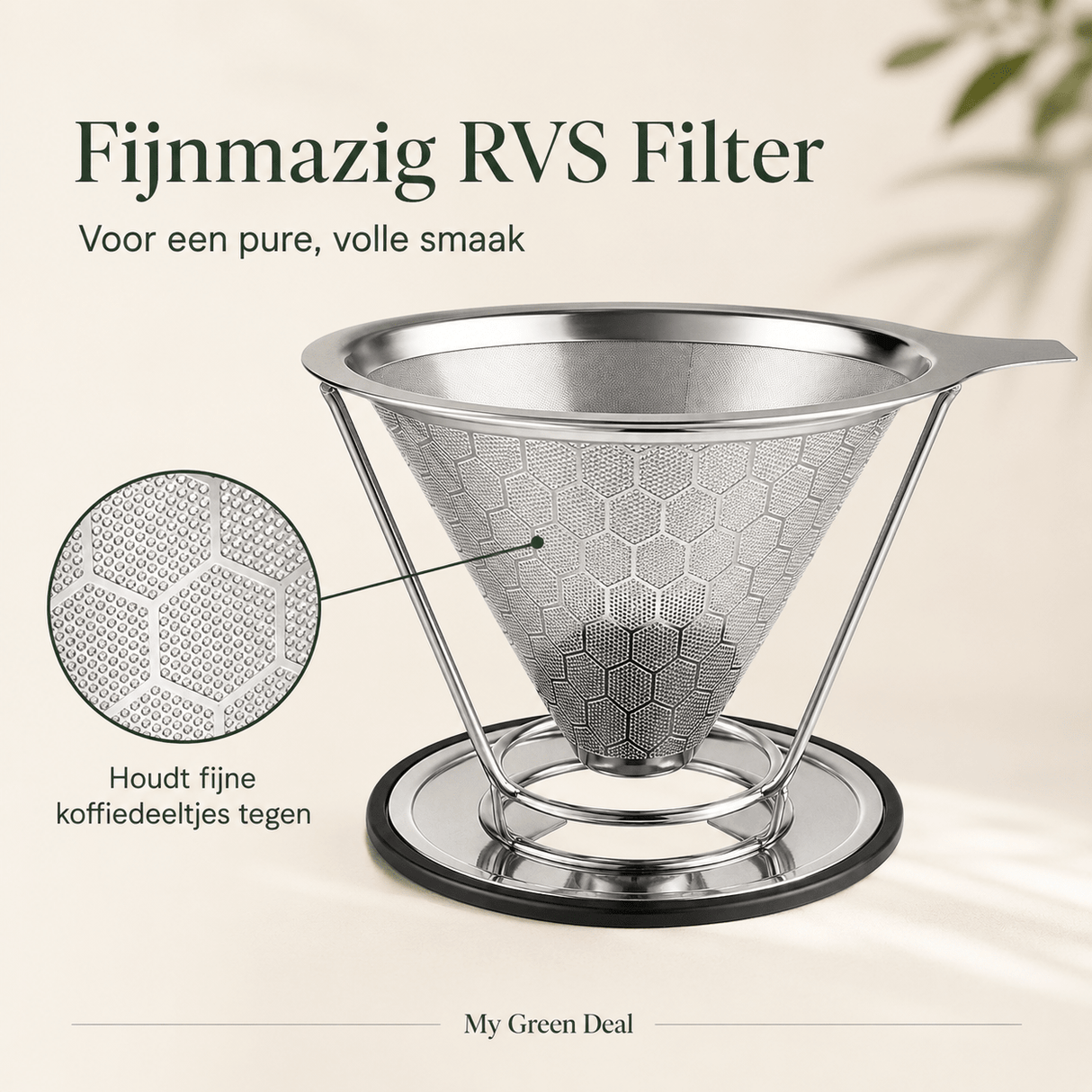 RVS Koffiefilter Herbruikbaar - My Green Deal