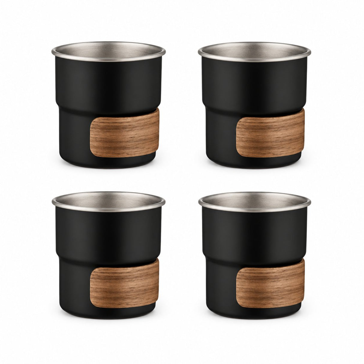 RVS koffiekopjes zonder oor set van 4 zwart - 280ML - My Green Deal