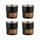 RVS koffiekopjes zonder oor set van 4 zwart - 280ML - My Green Deal