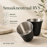 RVS koffiekopjes set - zwart