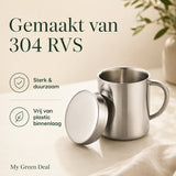 RVS isolerende Mok met Deksel – 220ml - My Green Deal