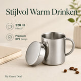 RVS isolerende Mok met Deksel – 220ml - My Green Deal