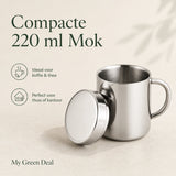 RVS isolerende Mok met Deksel – 220ml - My Green Deal