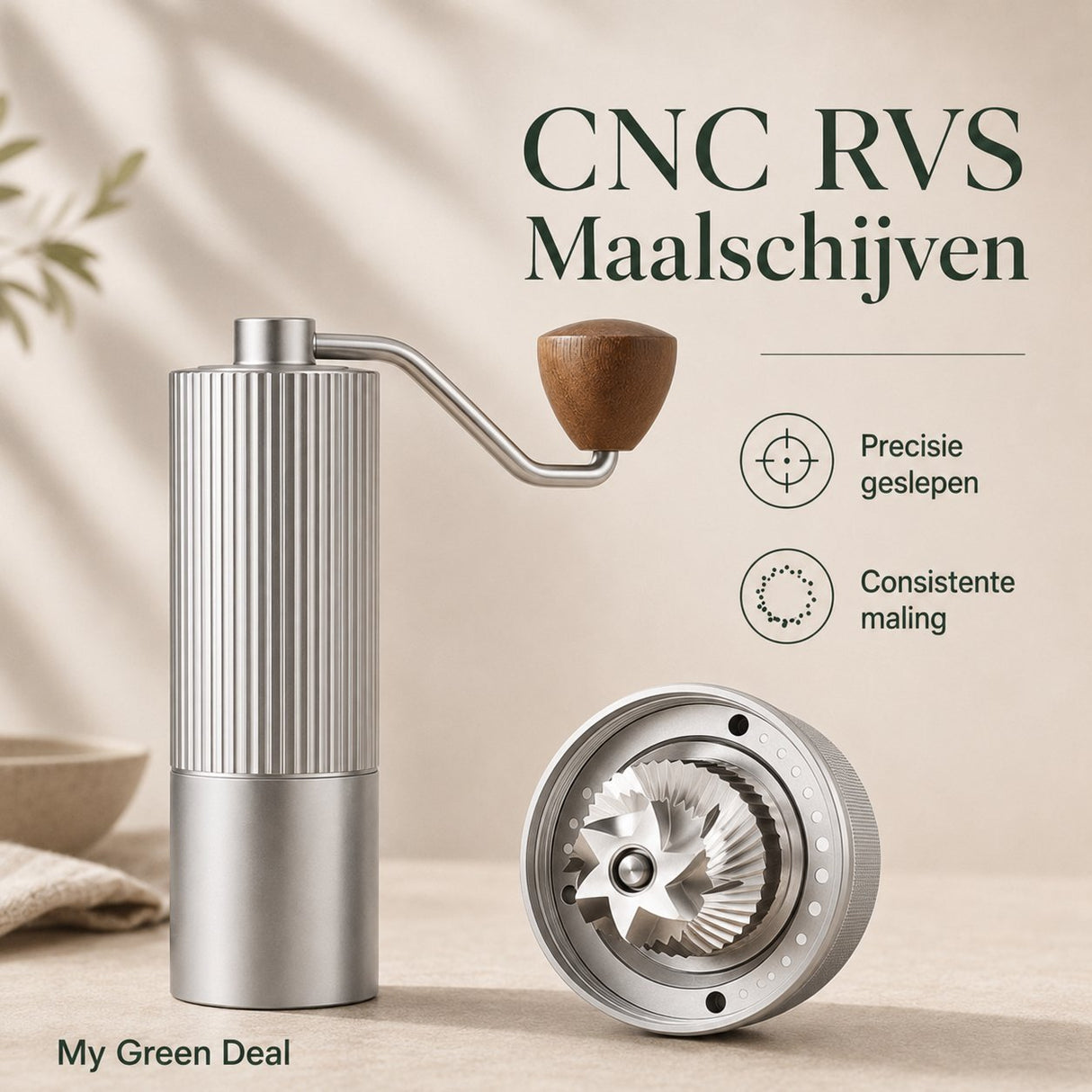 RVS Koffiemaler Zilver - My Green Deal