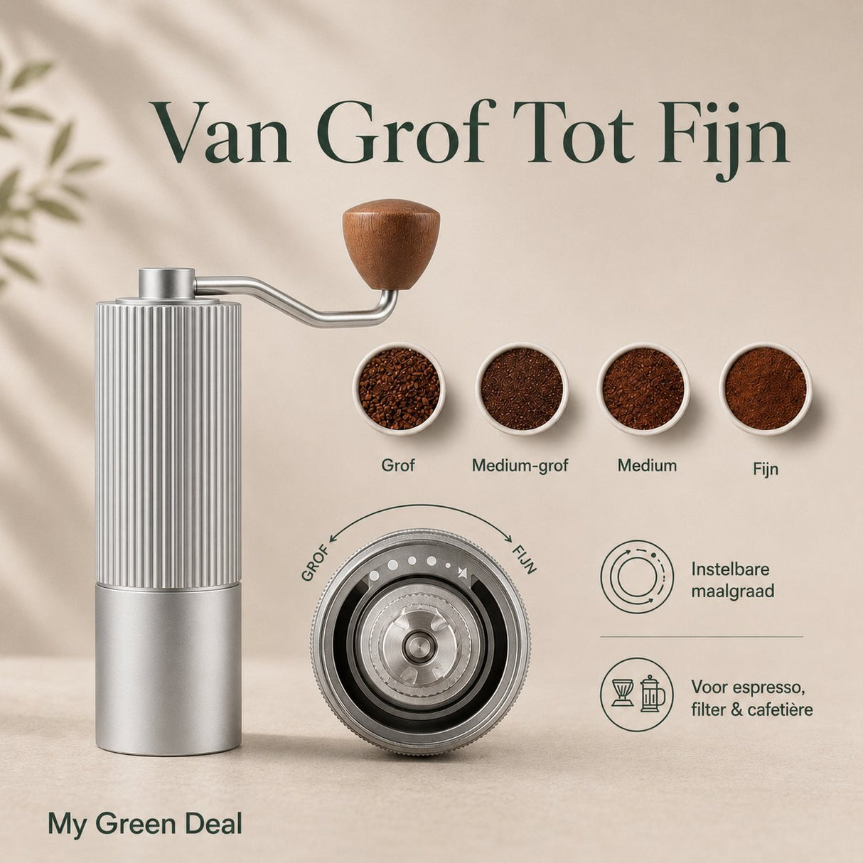 RVS Koffiemaler Zilver - My Green Deal