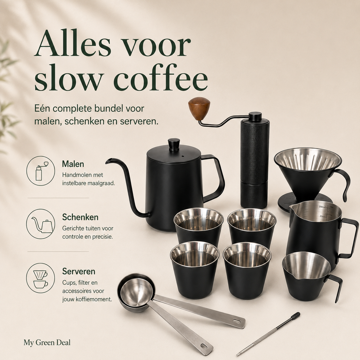 RVS koffiebundel XL - Zwart