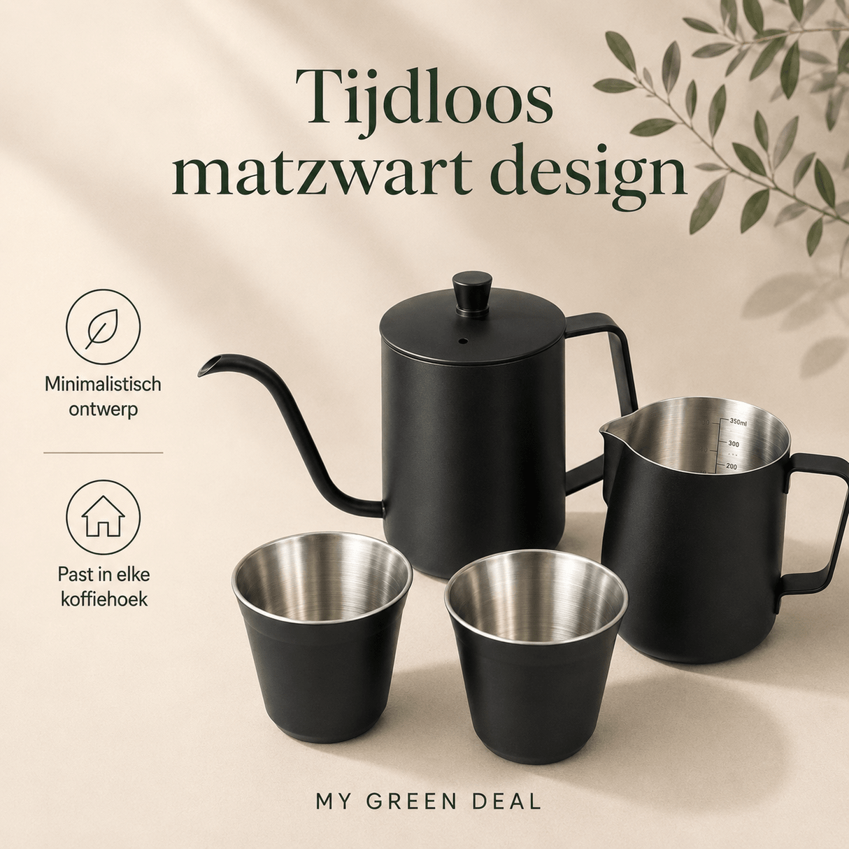 RVS Koffie bundel zwart - My Green Deal